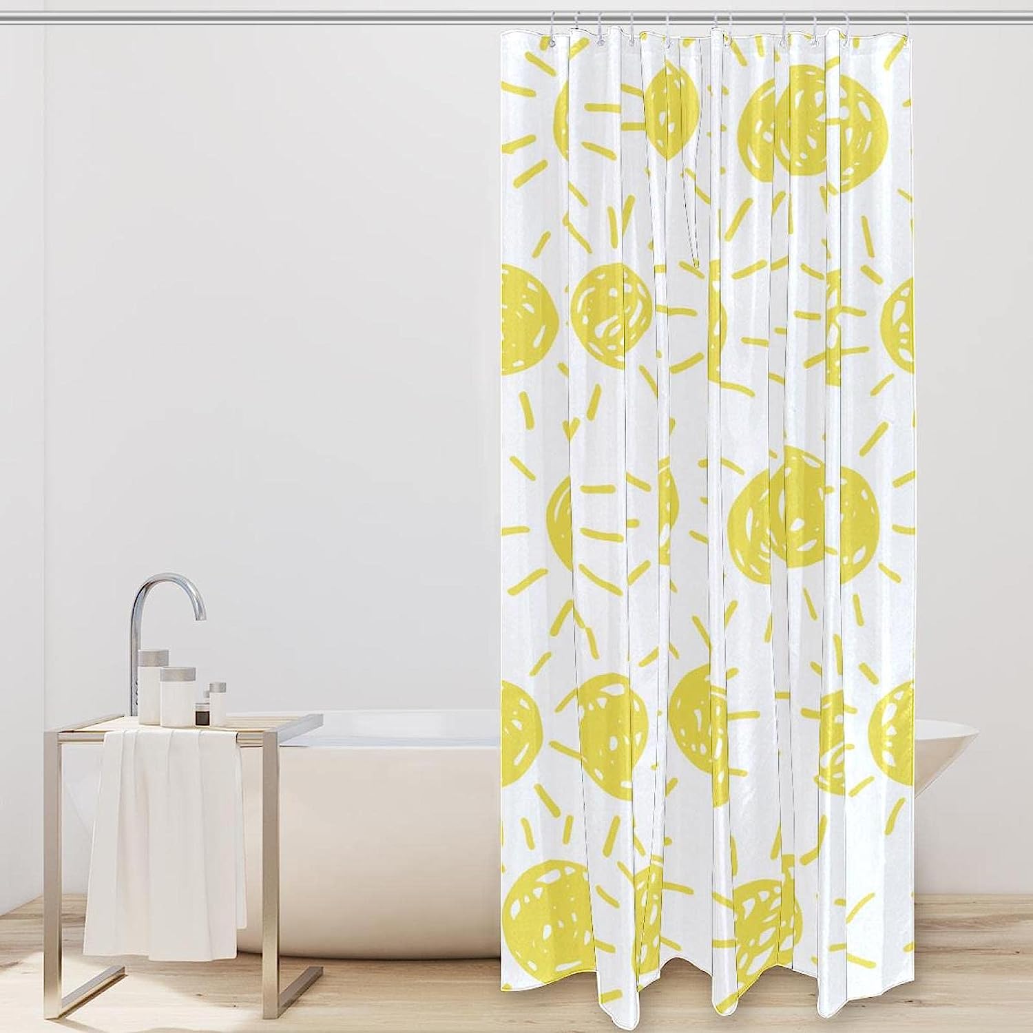 Sunny Yellow Shower Curtain to Brighten Up Your Bathroom