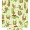 Sunny Yellow Sloth Pattern Shower Curtain For Cheerful Bathroom Decor