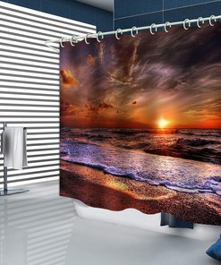 Sunrise Beach Printed Shower Curtain - Embrace the Beauty of Nature - Waterproof Bathroom Accessory
