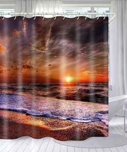 Sunrise Beach Printed Shower Curtain - Embrace the Beauty of Nature - Waterproof Bathroom Accessory