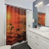 Sunset Birds Shower Curtain With Beautiful Nature Print, Housewarming Gift For Bathroom
