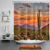 Sunset Cactus Shower Curtain for a Tropical and Refreshing Bathroom Atmosphere