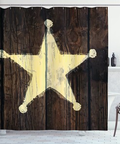 Sunset Cowboy Shower Curtain - Wild West Bathroom Decor with Cowboy Riding a Horse in Sunset