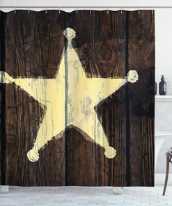 Sunset Cowboy Shower Curtain - Wild West Bathroom Decor with Cowboy Riding a Horse in Sunset