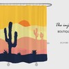 Sunset Palm Tree Shower Curtain, Midcentury Modern Minimalist Design, Unique Bathroom Decor 