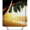Sunset Palm Tree Shower Curtain for Beachy Bathroom Decor