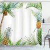 Sunset Palms: Shower Curtain with Tropical Print for Exotic Bathroom Decor