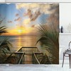 Sunset Scenery Palms Print Shower Curtain for Serene Bathroom
