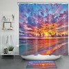 Sunset Scenery Tropical Ocean Beach Shower Curtain, for Bathroom Decor 