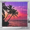 Sunset Seaview Shower Curtain, Window Scene for Your Own Private Oasis