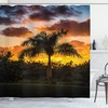 Sunset View: Shower Curtain with Tree Silhouette for Coastal Bathroom Decor