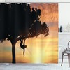 Sunset Wildlife Shower Curtain: Nature-Inspired Bath Accessories