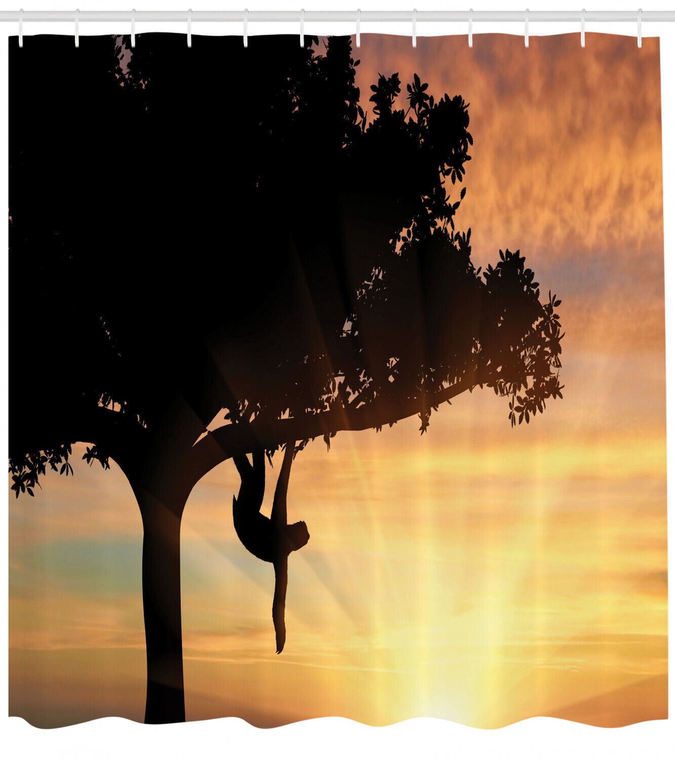 Sunset Wildlife Shower Curtain: Nature-Inspired Bath Accessories - Image 2