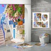 Sunshine Garden Courtyard Shower Curtain with Gorgeous Garden and Courtyard Design