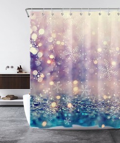 Sunshine Snowflake Winter Shower Curtain for Bathroom Decor