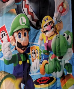 Super Mario Party Video Game Shower Curtain - Perfect for Gamers, Durable and Waterproof Fabric