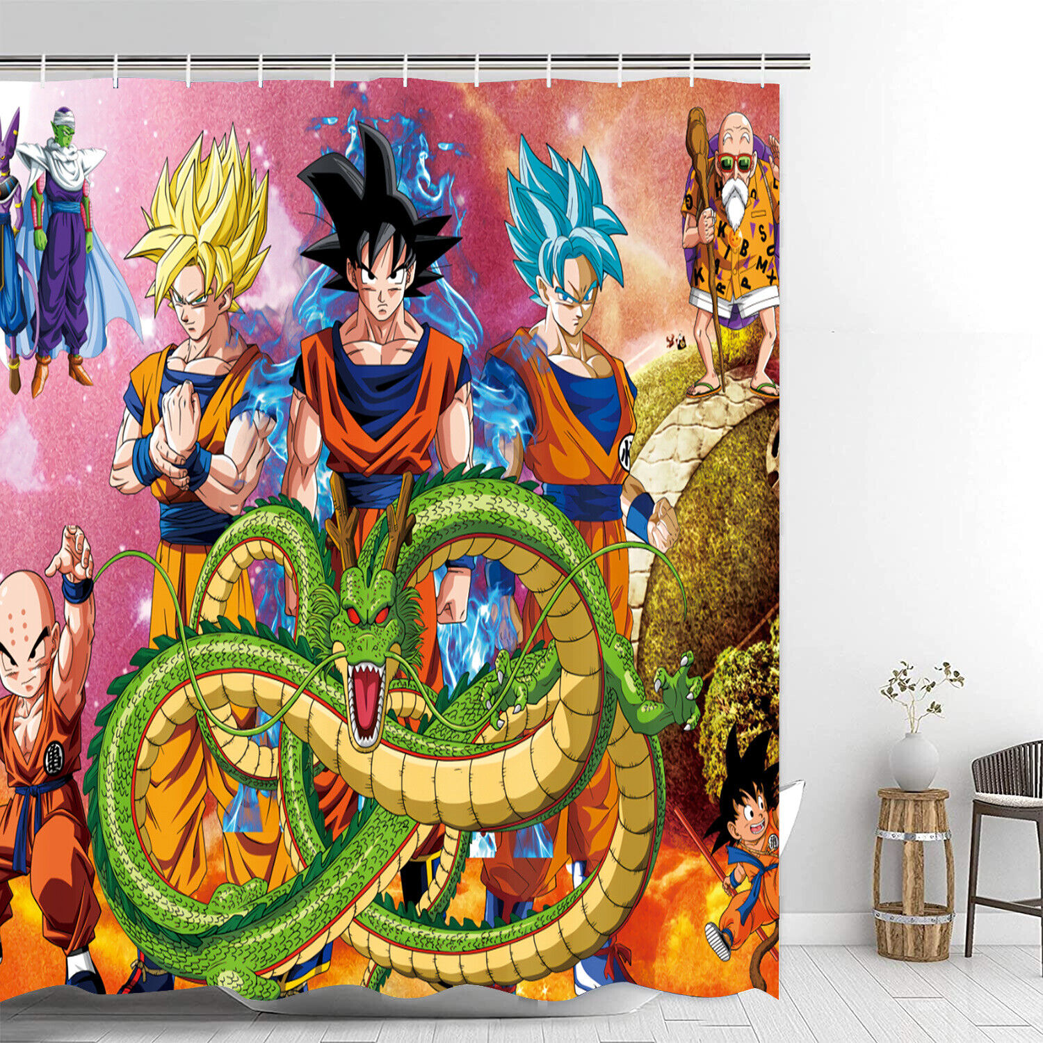 Super Saiyan Dragon Ball Super Shower Curtain For An Anime Fan'S Bathroom - Image 2