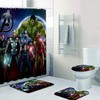 Superhero Shower Curtain 3D Mat featuring Spider-Man, Captain America, Hulk, and Thor for a Fun Design