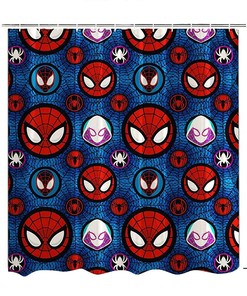 Superhero Spiderman Bathroom Shower Curtain for Marvel Comics Fans