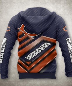 Support Your Team With This All Over Print 3D Chicago Bears Zip Up Hoodie - Perfect Gifts For Fans