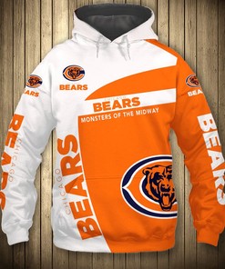 Support Your Team With This Chicago Bears All Over Print 3D Zip Hoodie Pullover - Perfect Gifts For Fans