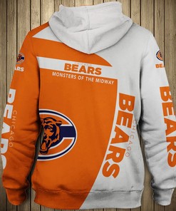 Support Your Team With This Chicago Bears All Over Print 3D Zip Hoodie Pullover - Perfect Gifts For Fans