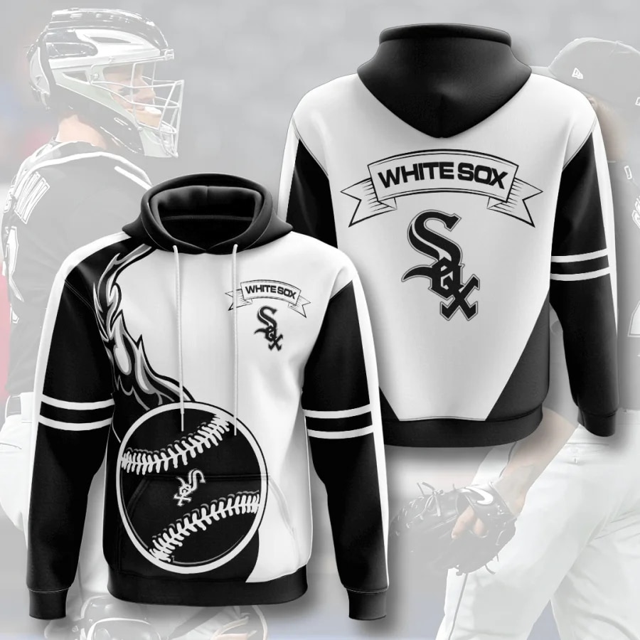 Support Your Team With This Chicago White Sox Hoodie - 3D Flame Balls Graphic Gifts For Fans
