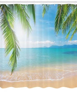 Surf Tourism Thailand Print Shower Curtain for a Hip Bathroom