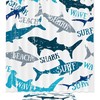 Surf White Shark Print Waterproof Shower Curtain for Bathroom