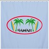 Surfboards And Palm Trees Hawaii Fabric Shower Curtain For Bathrooms