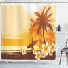 Surfer Tropical Landscape Shower Curtain - Inviting and Beautiful Bathroom Decor with Scenic Print and Waterproof Fabric