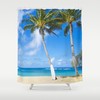 Surfer's Palm Shower Curtain - Beachy Bathroom Decor