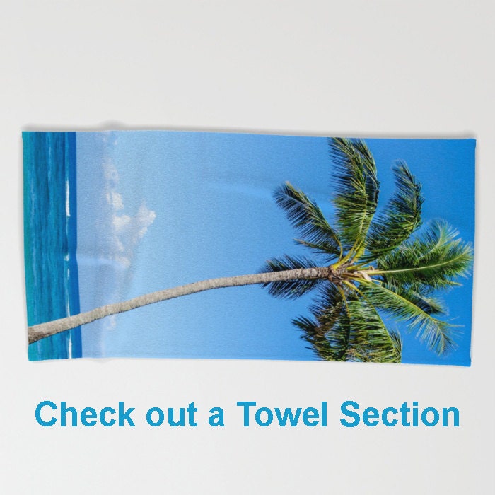 Surfer's Palm Shower Curtain - Beachy Bathroom Decor