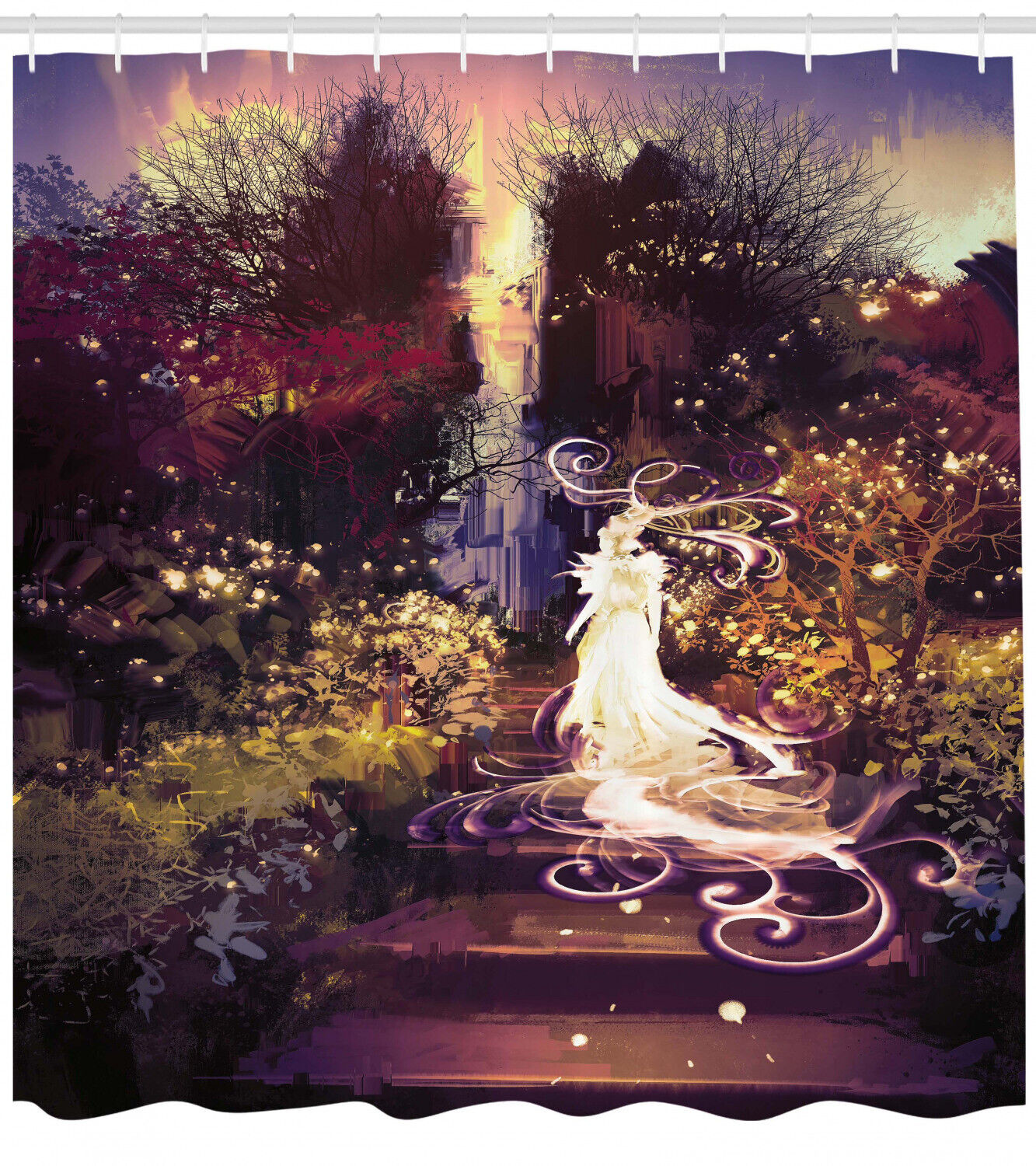 Surreal Elf Garden Shower Curtain - Fantasy Art Bathroom Decor