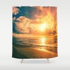 Surreal Sunset Photo Shower Curtain - Waterproof Fabric with Inviting Print and Beautiful Scenery
