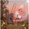 Surrealistic Cartoon Art Shower Curtain, Cloth Fabric Bathroom Decor with Alice in Wonderland Butterfly and Forest 