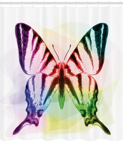 Swallowtail Butterfly Pattern Shower Curtain for Bathroom Decor