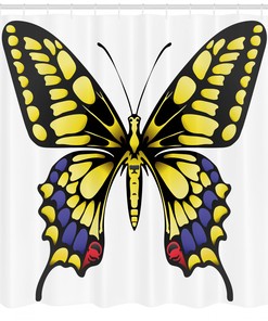 Swallowtail Butterfly Pattern Shower Curtain for Bathroom Decor