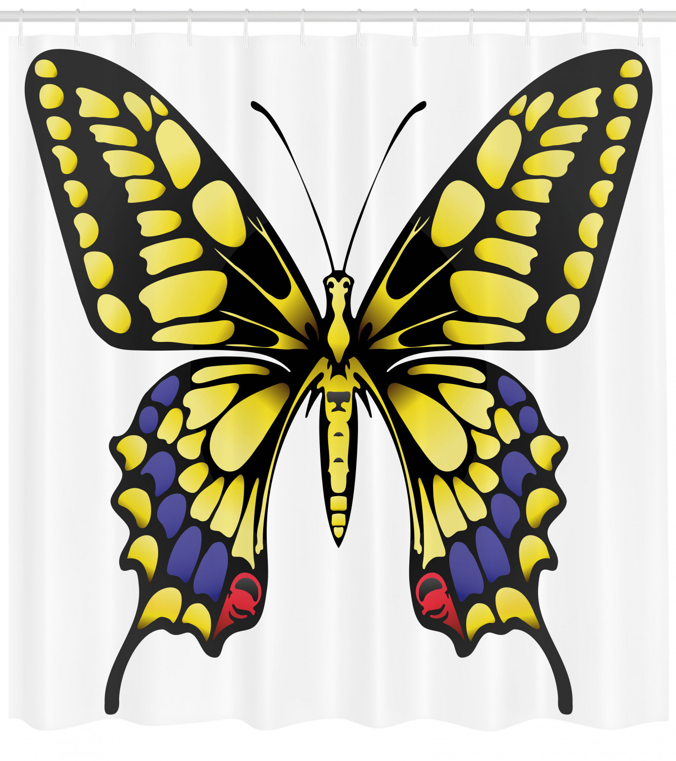 Swallowtail Butterfly Pattern Shower Curtain for Bathroom Decor