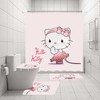 Sweet Cartoon Princess Hello Kitty Cat Fabric Shower Curtain For Kids Bathroom
