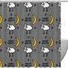 Sweet Dreams White Sheeps Yellow Moon Star Grey Fabric Shower Curtain