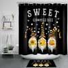 Sweet Gnomes Bee Daisy Shower Curtain In Black And White, Perfect Bathroom Decor With A Touch Of Whimsy