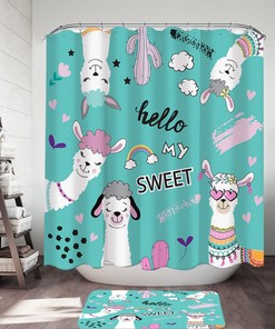 Sweet Little Llama Shower Curtain To Brighten Up Your Kids' Bathroom