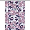 Sweet Panda Bear Flowers Shower Curtain in Fabric Print for Bathrooms