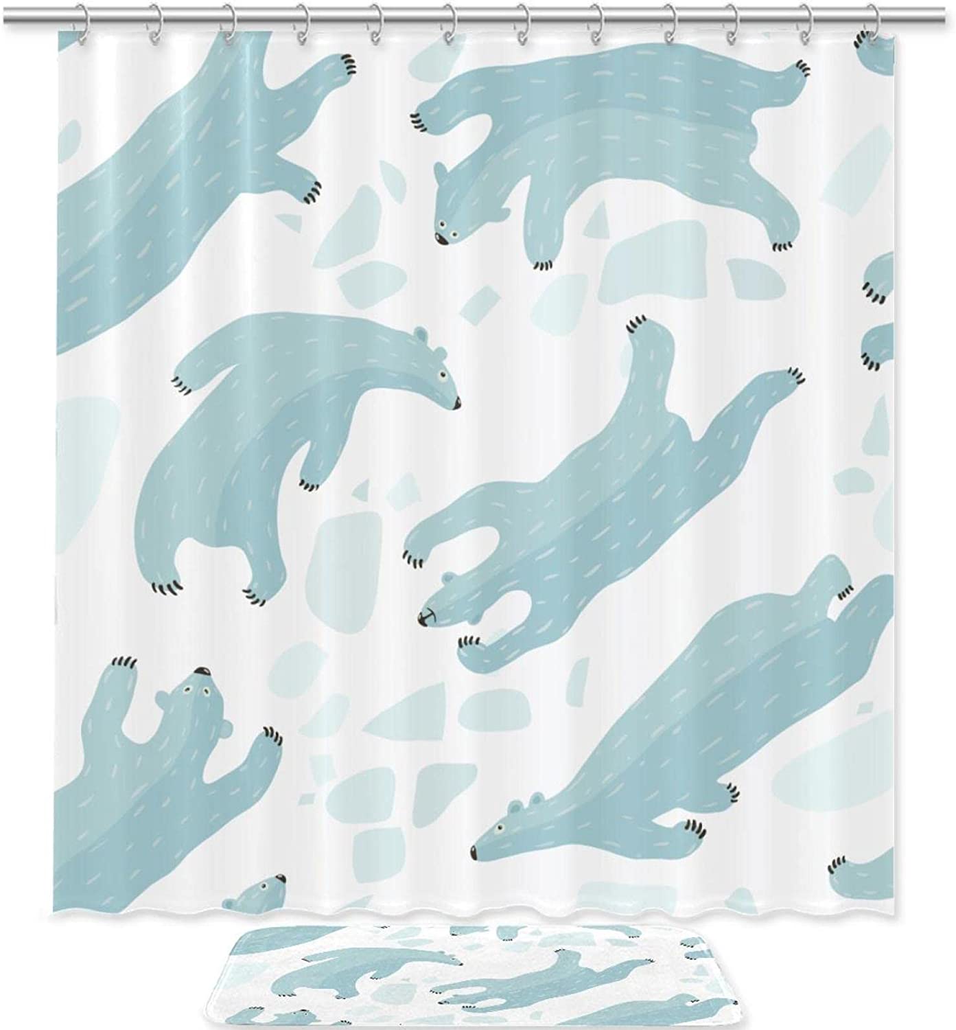 Sweet Polar Bears Bathroom Shower Curtain
