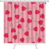 Sweet Red Heart Lollipop Seamless Pattern Love Shower Curtain for Bathroom Showers Decor