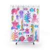 Sweet Sea Life Shower Curtain with Under-the-Sea Creatures for a Coastal Bathroom