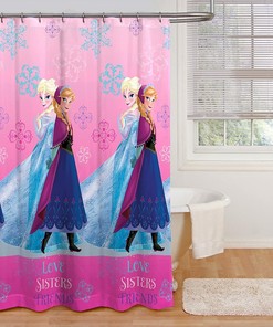 Sweet Sister'S Snowflake Shower Curtain For A Frozen-Themed Kids Bathroom