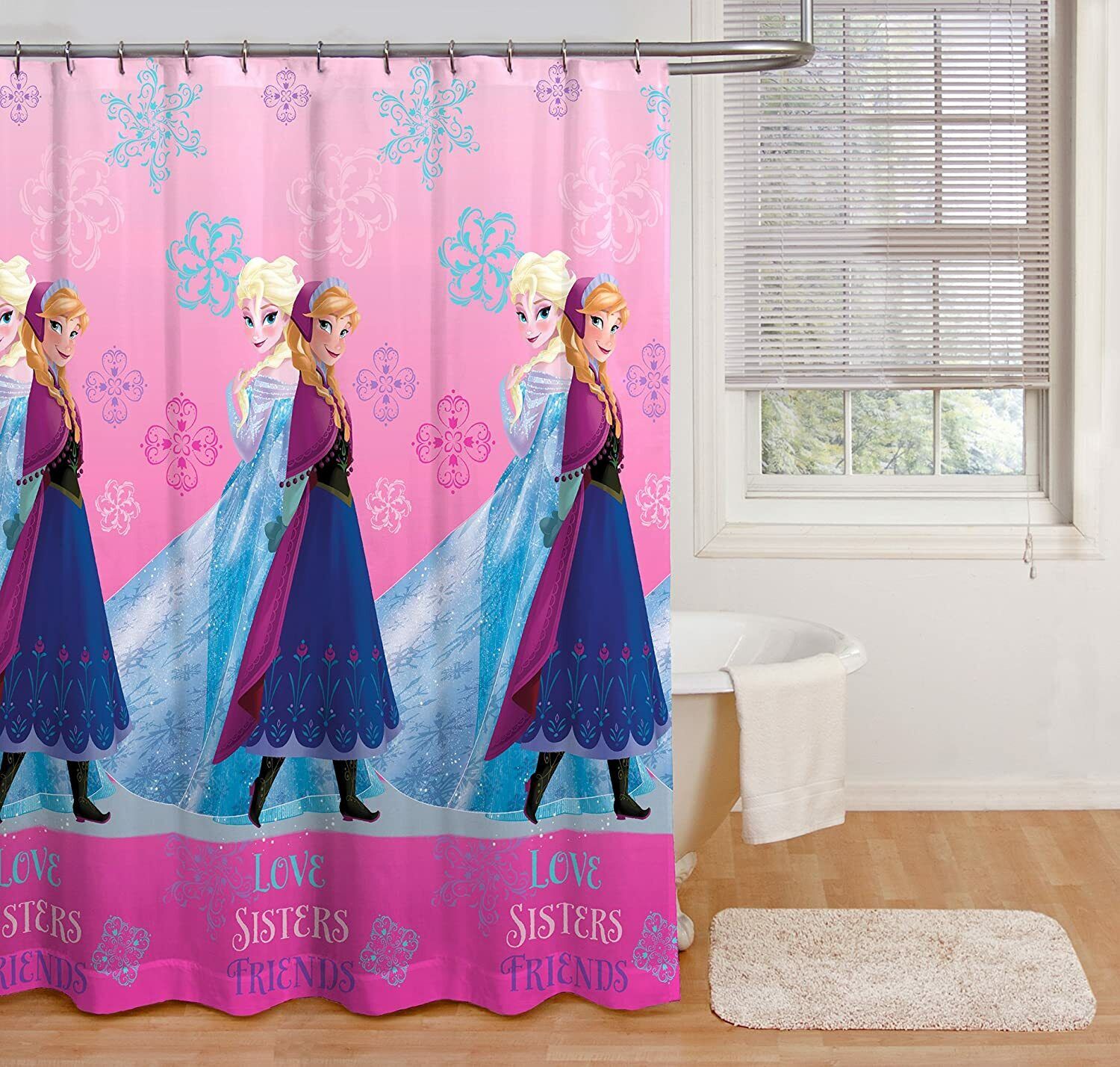 Sweet Sister'S Snowflake Shower Curtain For A Frozen-Themed Kids Bathroom - Image 3