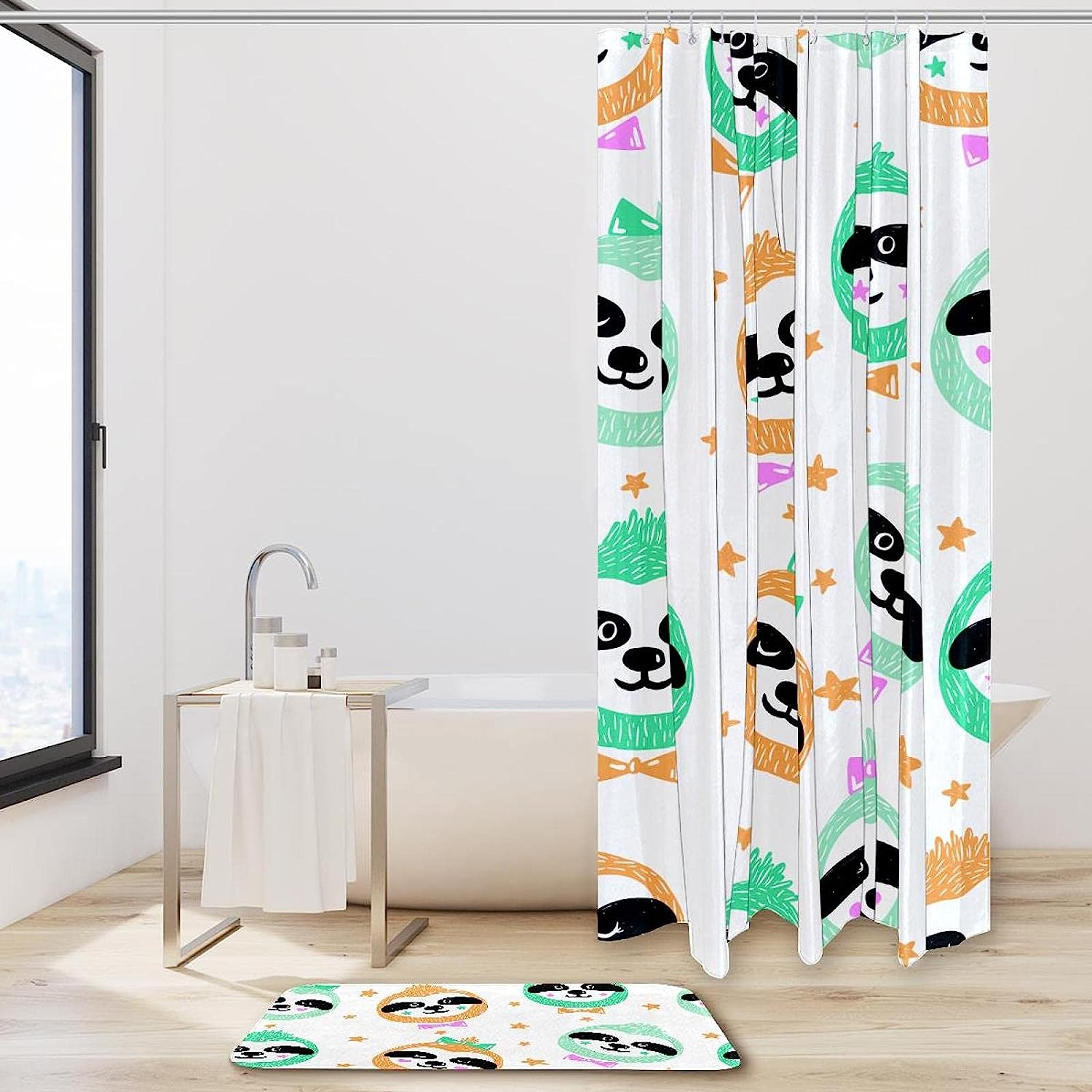 Sweet Sloth Face Shower Curtain For Cute Bathroom Decor - Image 2